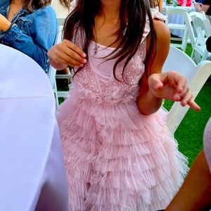 Boutique👗Little pink undergarment and pink ruffles on the outside. Work twice